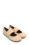 Camper Right Nina Leather Ballerina Flat In Medium Beige