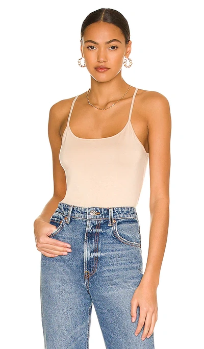 L Agence Ella Spaghetti-strap Tank Top In Almond