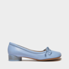 Mm6 Maison Margiela Ballerina In Light Blue Leather In Blue