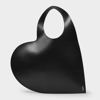 Coperni Heart-shape Leather Tote Bag In Black