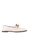 SEE BY CHLOÉ SEE BY CHLOÉ WOMAN LOAFERS IVORY SIZE 8 GOAT SKIN