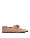 See By Chloé Tortoiseshell-effect Chain-link Loafers In Beige