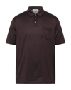 Alpha Studio Polo Shirts In Dark Brown