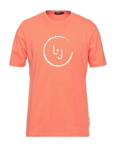 Liu •jo Man T-shirts In Salmon Pink