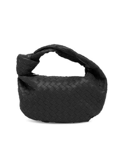 Bottega Veneta Teen Jodie Intrecciato Leather Hobo In Fire Nero
