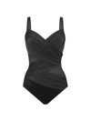 Miraclesuit Swim Network Madero Ruched Criss Cross One-piece Swimsuit In Black