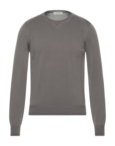 Alpha Studio Sweaters In Dove Grey
