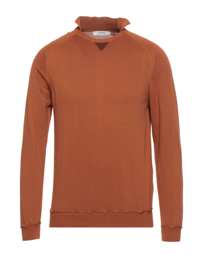 Alpha Studio Sweaters In Rust