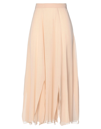 Max Mara Layered Silk Crepe Midi Skirt In Nude And Neutrals