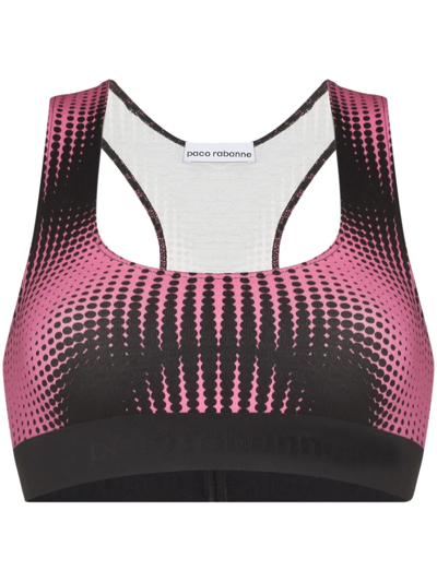 Rabanne Geometric-print Sports Bra In Multicolour