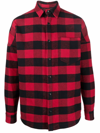 Palm Angels Classic-logo Checked Overshirt In Red