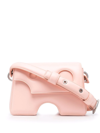 Off-white Burrow-22 Leather Shoulder Bag In Pink
