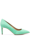 Ferragamo Ilary X5 105mm Suede Pumps In Green
