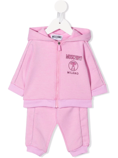 Moschino Babies' Double Question Mark Logo印花运动套装 In Pink