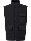 Burberry Diamond-quilted Vintage Check Lined Gilet In Black
