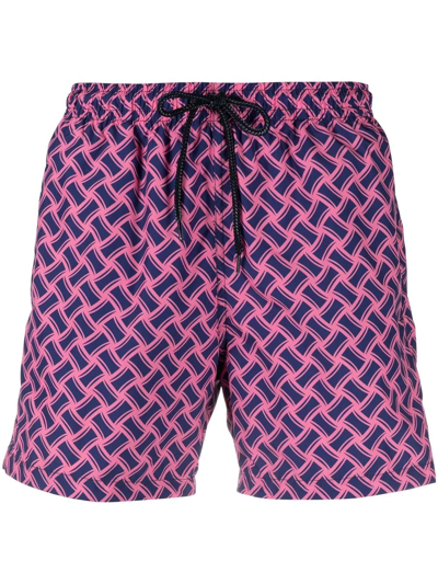 Drumohr Pink/blue-print Beachwear Boxer
