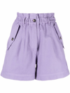 Kenzo Paperbag-waist Bermuda Shorts In Purple
