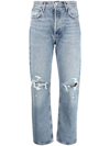 AGOLDE '90S PINCH WAIST RIPPED-DETAIL JEANS