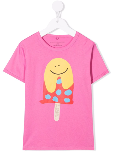 Stella Mccartney Kids' Ice-cream Print T-shirt In Pink