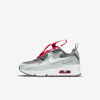 Nike Air Max 90 Toggle Little Kids' Shoes In Flat Pewter,light Silver,siren Red,white