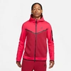 Nike Men's Sportswear Tech Fleece Taped Full-zip Hoodie In Very Berry/pomegranate/black