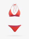 Off-white Logo Band Triangle Bikini In Red
