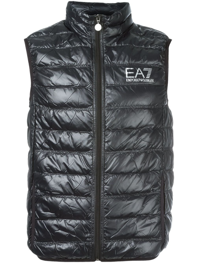 Ea7 Down Vest In Black