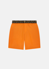 Versace Mid-length Greca Border Swim Shorts In Orange