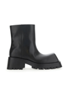 Balenciaga Trooper Square-toe Ankle Boots In Black