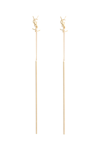 Saint Laurent Rose Gold Tone Opyum Monogram Threader Earrings In Gold
