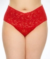 Hanky Panky Plus Size Retro Lace Thong Red In Red