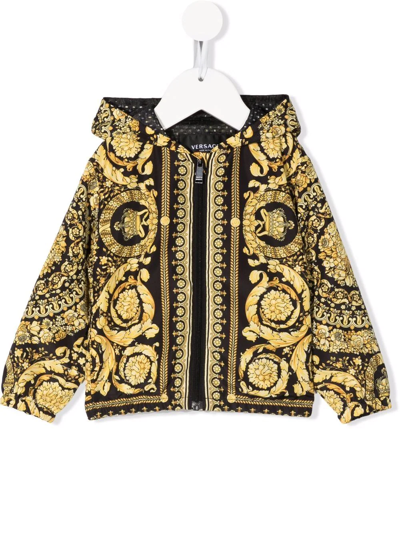 Versace Babies' Baroque-print Hooded Jacket