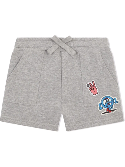 Dolce & Gabbana Babies' Appliqué-patch Track Shorts In Grey