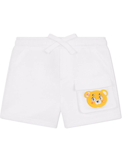 Dolce & Gabbana Babies' Teddy Bear-patch Cotton Shorts In White