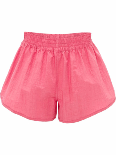 Jw Anderson Logo Detailed Oversized Shorts In Pink