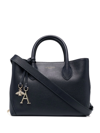 Aspinal Of London Midi London Pebble-texture Tote Bag In Blue