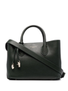 Aspinal Of London Midi London Pebble-texture Tote Bag In Green