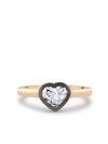 PRAGNELL 18KT ROSE AND BLACKENED WHITE GOLD LEGACY HEART-SHAPED DIAMOND RING