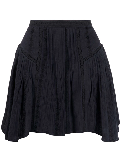 Isabel Marant Étoile Jorena Embroidered Cotton-blend Voile Skirt In Black