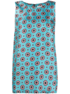 Alberto Biani Medallion-print Sleeveless Silk Blouse In Blau