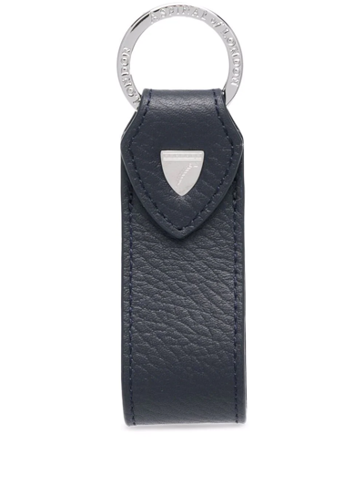 Aspinal Of London Pebbled-effect Loop Keyring In Blue