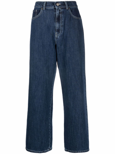 P.a.r.o.s.h Straight-leg Cropped Jeans In Blue