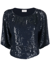 P.A.R.O.S.H SEQUINED CROPPED BLOUSE