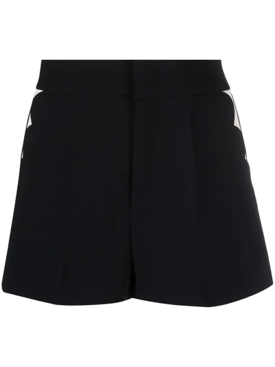 Red Valentino Scalloped Pocket Shorts In Black