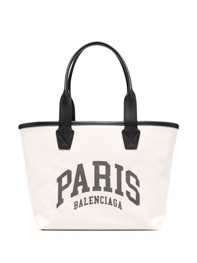 Balenciaga Cities Paris Tote Bag In Nude