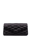 Saint Laurent Sade Leather Puffer Clutch In Black