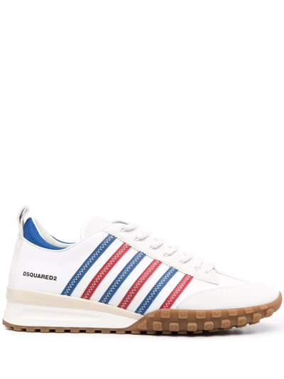 Dsquared2 Legend Sneakers In Leather And Suede In Weiss