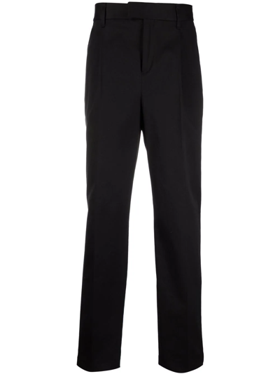 Neil Barrett Black Cotton Blend Trousers In Nero