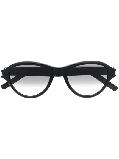 Saint Laurent Black Round Frame Sunglasses In Schwarz