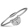 CHARRIOL CHARRIOL MY HEART STERLING SILVER AND CUBIC ZIRCONIA BANGLE BRACELET